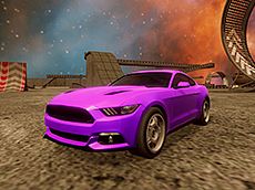 Crazy Car Stunts in Moon Cosmic Arena