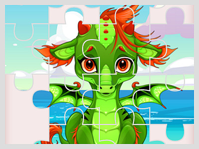 Cute Unicorns And Dragons Puzzle